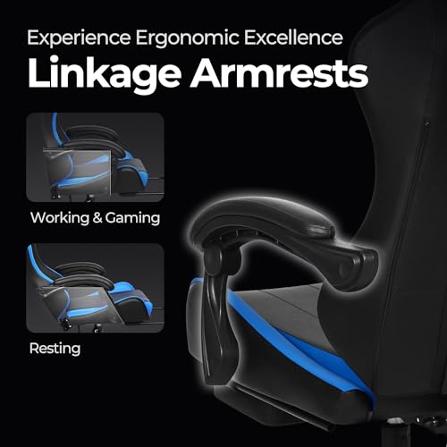 Ergonomic High Back Gaming Chair with Footrest PU Leather M911186
