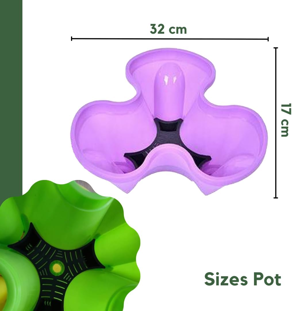 Vertical Garden with Wheels and Plant Labels - Stackable Planter 3 Pots M125