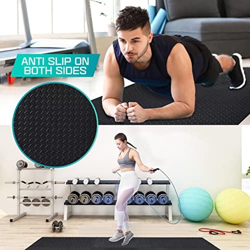 Puzzle Exercise Mat for Home Gym, EVA Interlocking Foam Floor Tiles with Border O344855