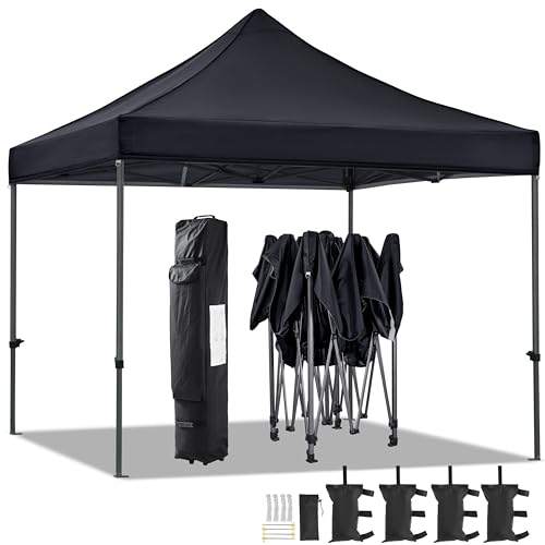 Heavy Duty Pop Up Canopy Tent 10x20 with Wheeled Carry Bag, White Q36763