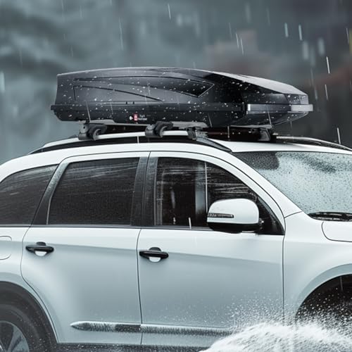 Roof Cargo Carrier, 22 Cubic Feet, Hard Shell, Dual-Sided Opening, Black E370