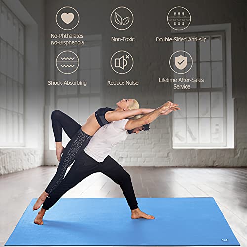 Large Yoga Mat 6x4 ft Extra Thick Non-Slip for Home Workout Pilates S1451