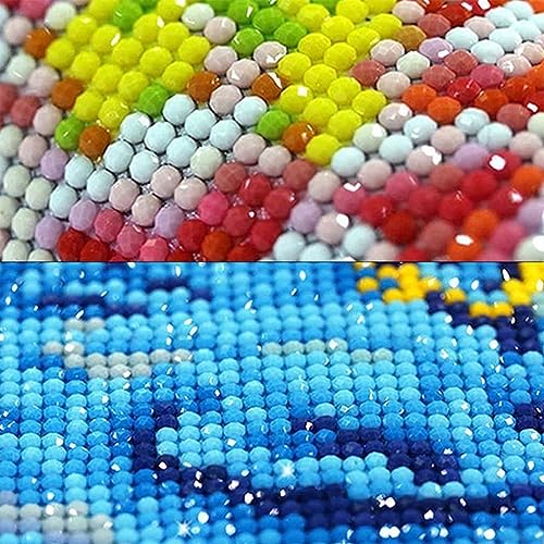 Diamond Painting Kits for Adults - Colorful Tulip with Glass Art - DIY Round Full Drill 5D Diamond Art for Home Wall Decor N21162