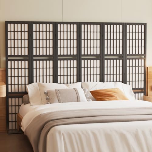 Japanese Shoji Style Folding Room Divider, 4 Panels, Black G5567