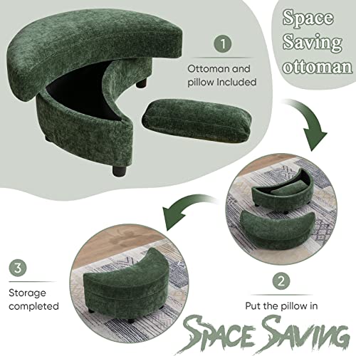 Round Swivel Barrel Chair with Ottoman for Living Room Bedroom G375183