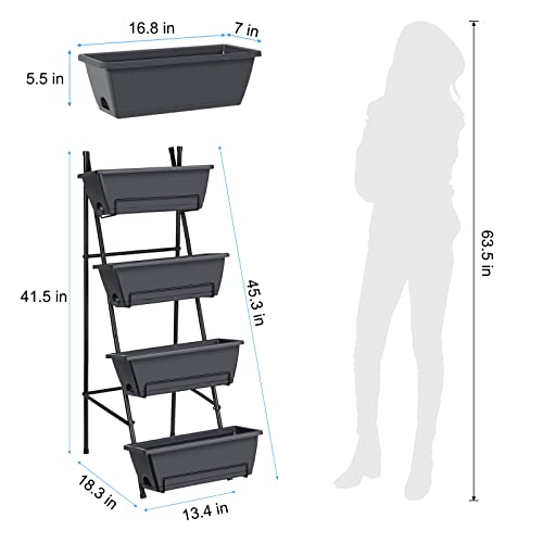 Raised Garden Bed 4 Tier Vertical Planter with Legs H80745