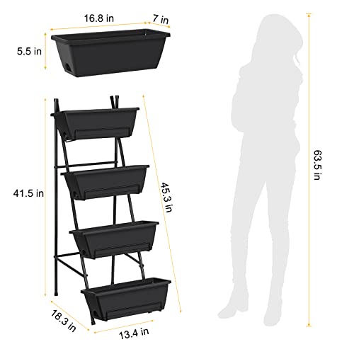 Raised Garden Bed 4 Tier Vertical Planter with Legs H80745