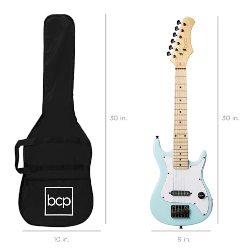 30in Kids Electric Guitar Beginner Starter Kit with Amplifier, Strap, Gig Bag, Picks J4176