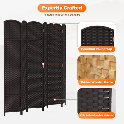 4 Panel Room Divider Screen 5.6 Ft Tall Folding Privacy Partition H959002