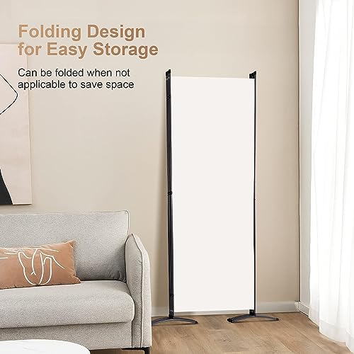 4 Panel Folding Room Divider Privacy Screen with Steel Frame F2996