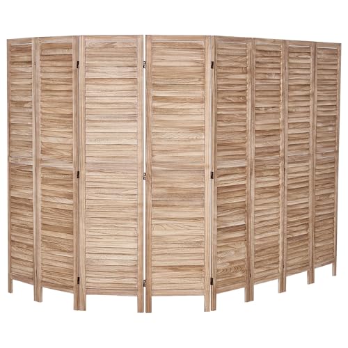 4 Panel Folding Wood Room Divider, 66.9 Inch Tall Privacy Screen I263