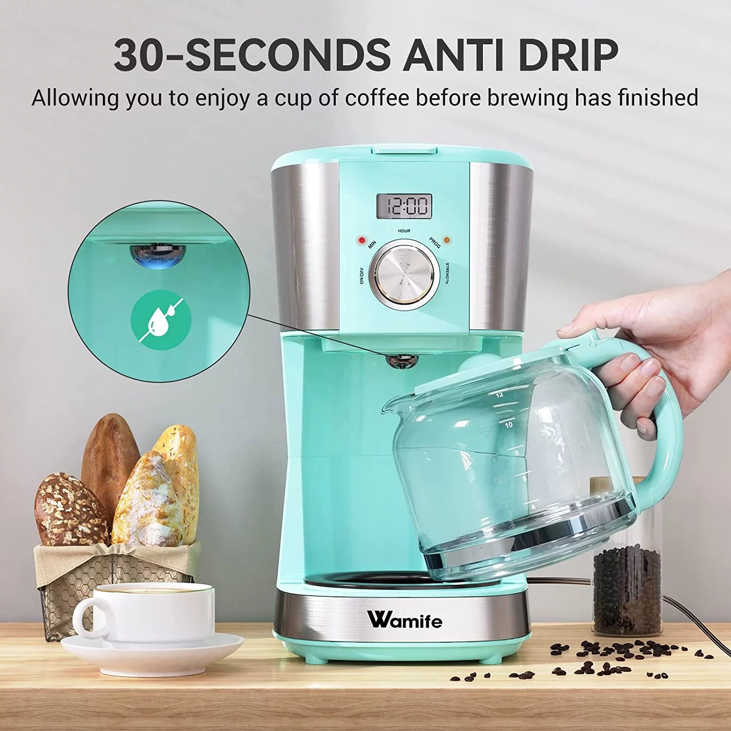 12-Cup Programmable Coffee Maker with Timer O965
