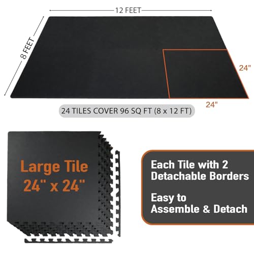 Interlocking Exercise Mat Tiles for Home Gym Flooring O80957