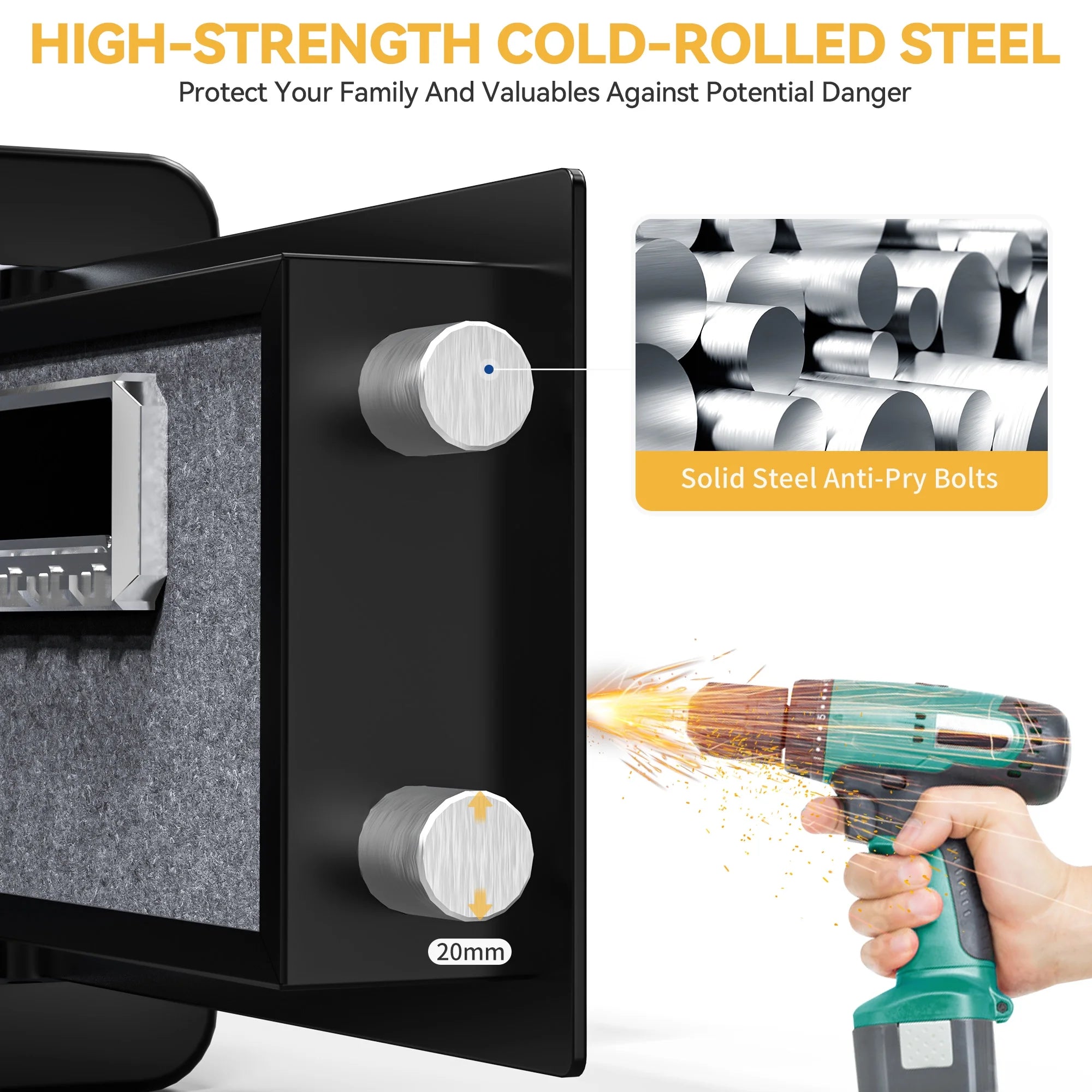 Security Safe Box with Digital Keypad for Documents and Valuables S4398