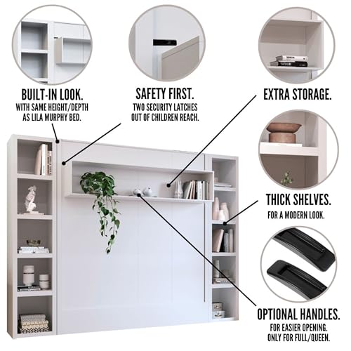 Queen Murphy Wall Bed with Two Bookshelves Z468