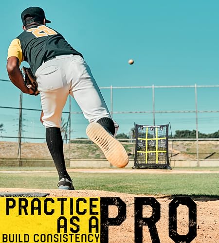 Baseball Softball Pitching Target Net with Strike Zone, Portable with Carry Bag C2748