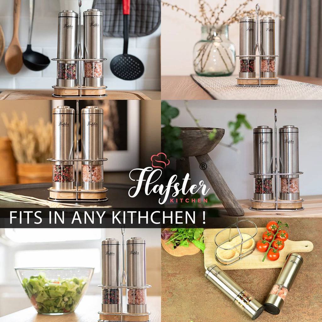 Electric Salt and Pepper Grinder Set, Battery Operated Shakers S2791