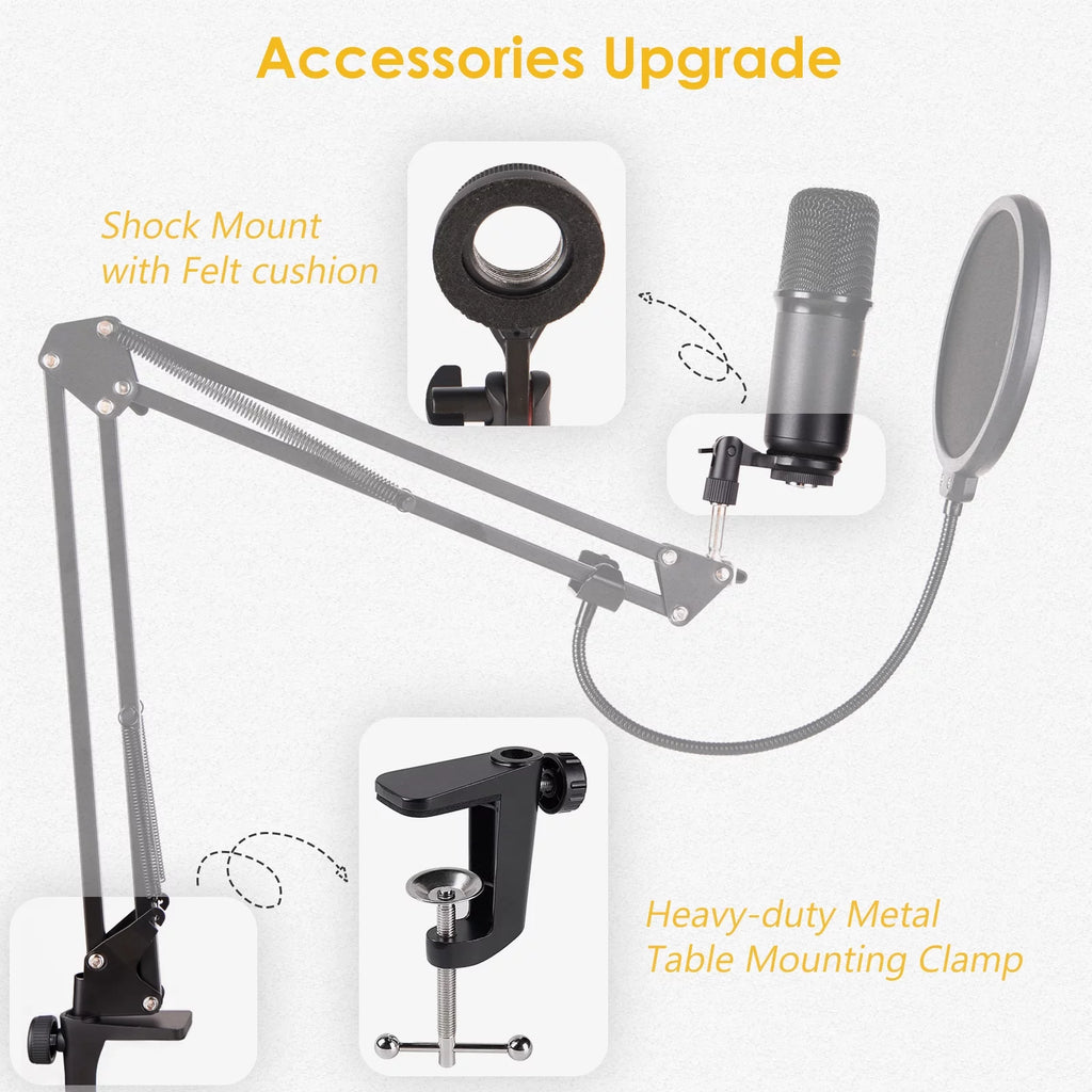 USB Microphone Bundle for Computer Recording Podcasting Gaming Streaming Z829
