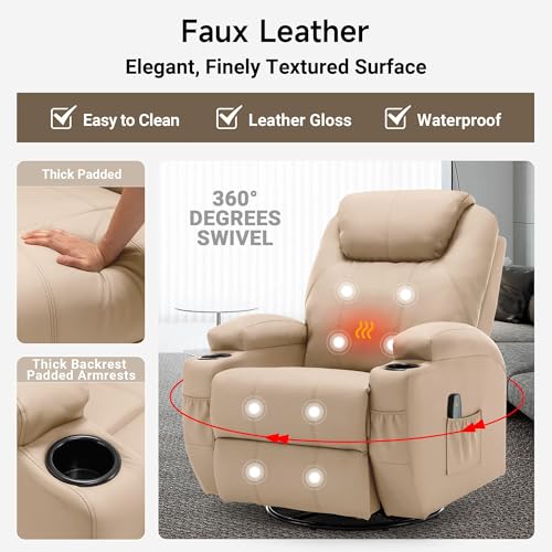 Rocking Recliner Chair with Massage and Heat for Adults H49678