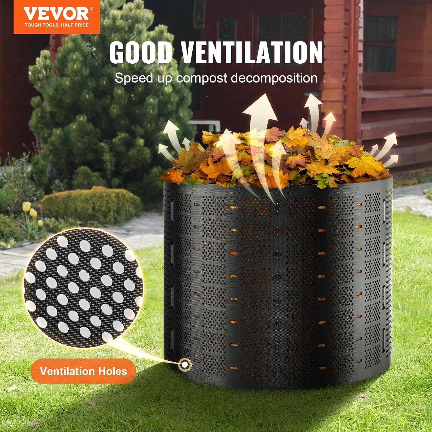 Compost Bin 220 Gallon, Outdoor Expandable Composter C188512