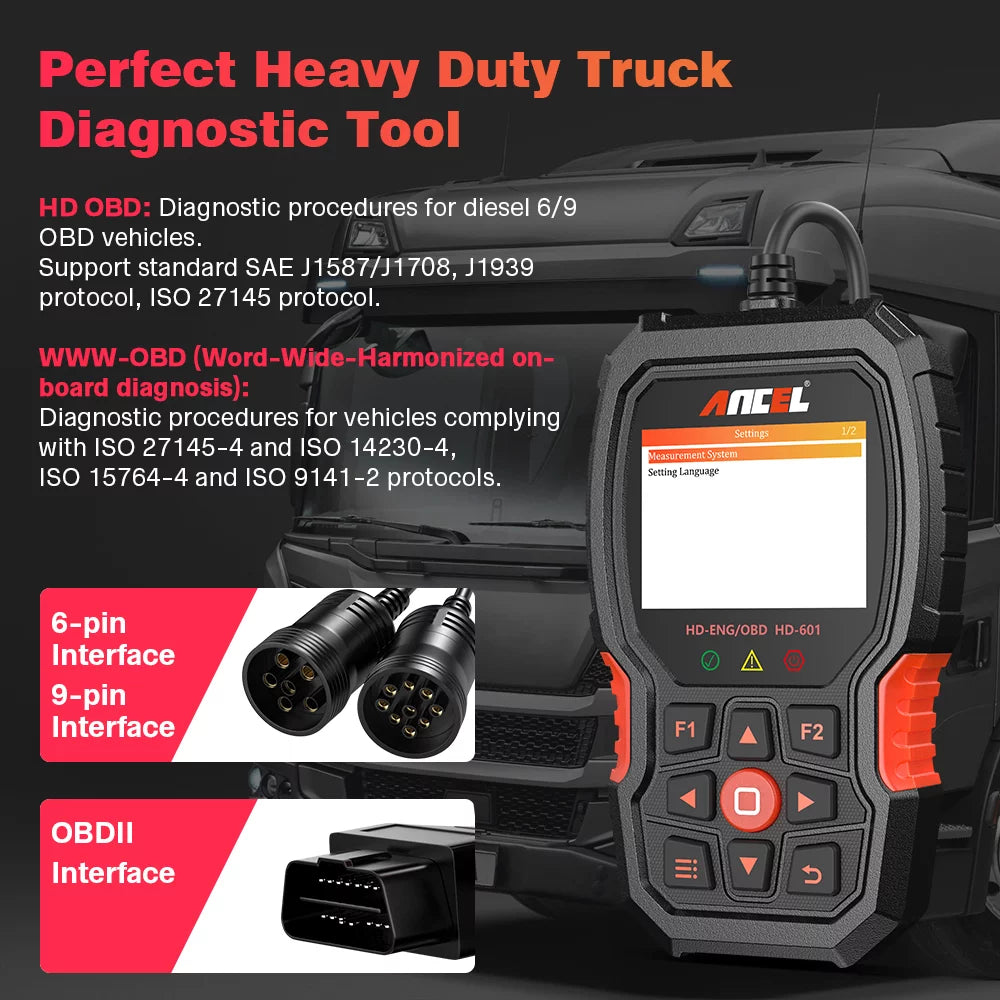 Heavy Truck Scanner Diesel Diagnostic Tool OBD2 Code Reader for Trucks & Cars A7863