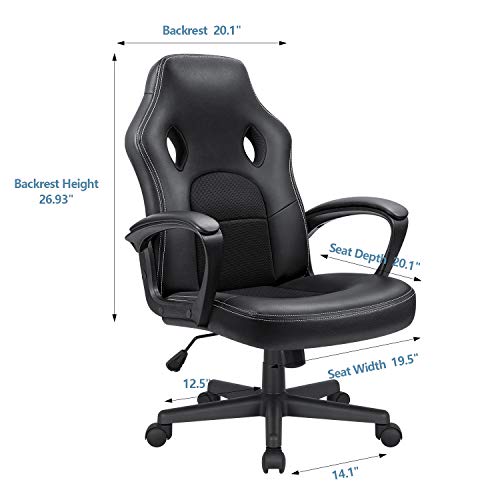 High Back Ergonomic Leather Gaming Chair, Adjustable, Blue S74277
