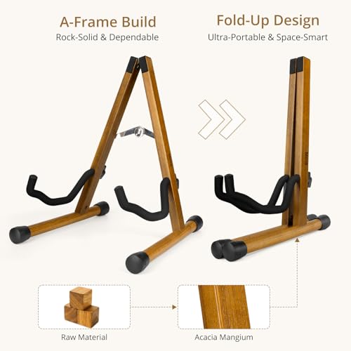 Wood Guitar Stand Foldable for Acoustic Electric Bass V5101