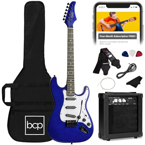 39in Full Size Beginner Electric Guitar Starter Kit with Case and Amp E13920