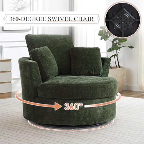 Round Swivel Barrel Chair with Ottoman for Living Room Bedroom G375183