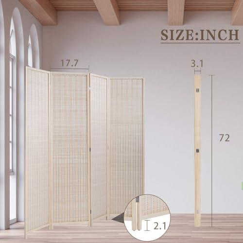 Bamboo Room Divider 6 Panel Folding Privacy Screen for Home H37149