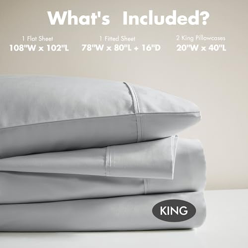 Organic Cotton Sheet Set Queen Grey 4 Piece W285
