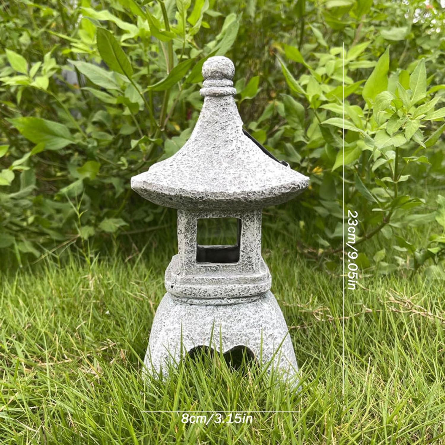 Solar Pagoda Lantern Garden Statue Resin Waterproof A99080