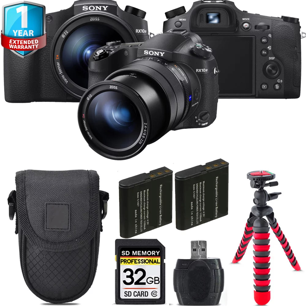 Sony Cyber-shot DSC-RX10 IV Digital Camera + 1 Yr Warranty +Tripod + Case -32GB Kit