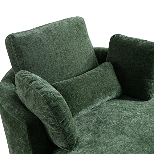 Round Swivel Barrel Chair with Ottoman for Living Room Bedroom G375183