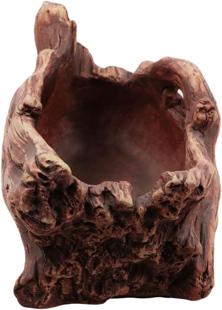 Wood Stump Planter with Drainage Hole for Succulents R5563