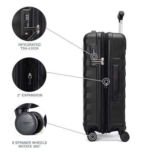 Hardside Expandable Carry-On Luggage with 8 Spinner Wheels and TSA Lock Q7052