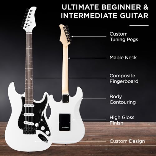 39in Full Size Beginner Electric Guitar Starter Kit with Case and Amp E13920
