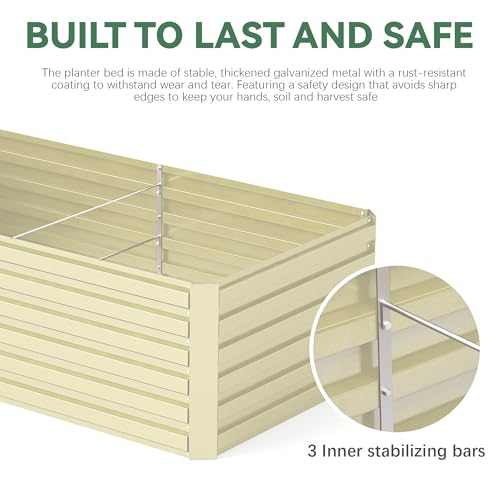 Galvanized Raised Garden Bed 8x4x2ft, Large Metal Planter Box for Outdoor Vegetables, Flowers & Herbs D2106