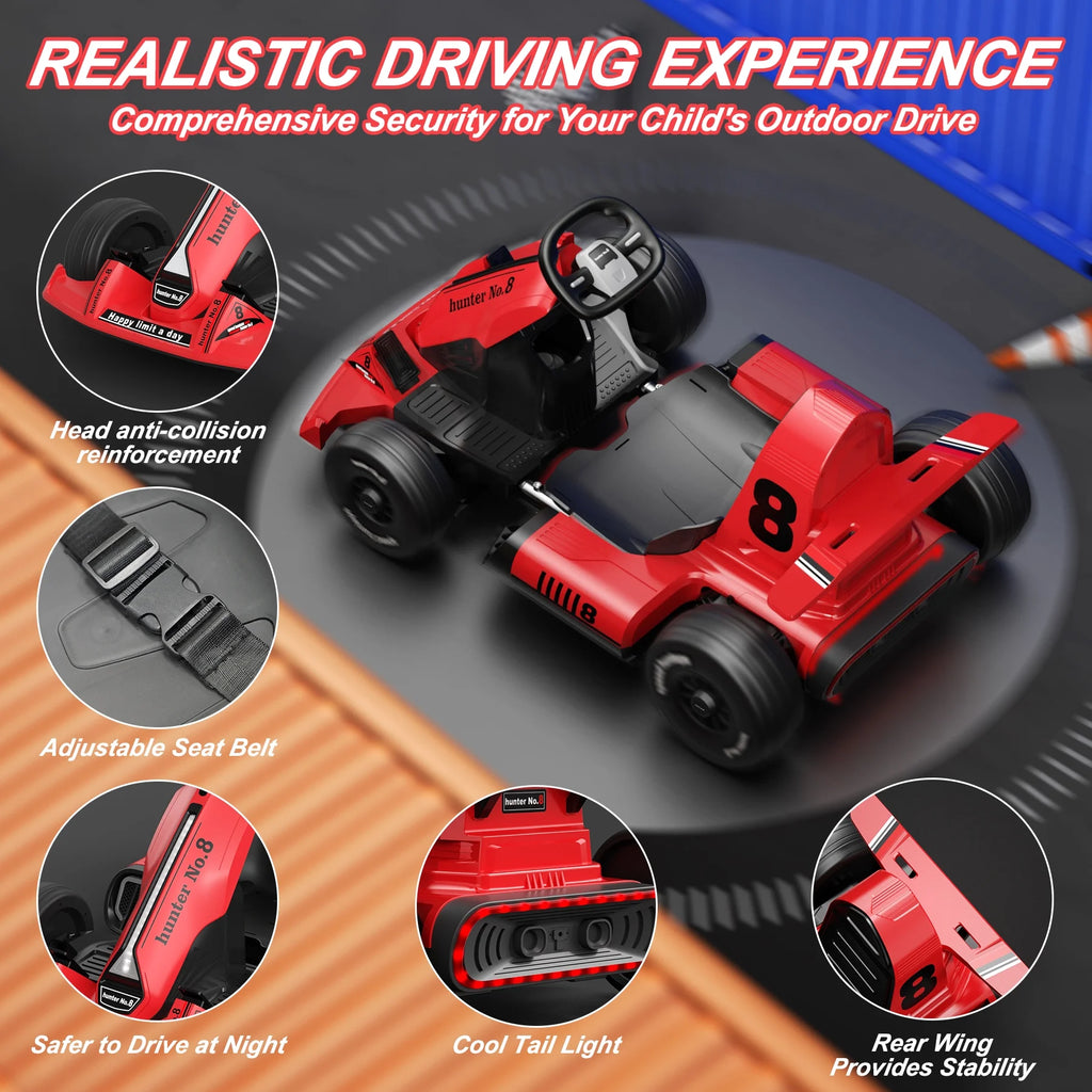 Electric Ride On Go Kart for Kids Adults, 12V Remote Control W62912