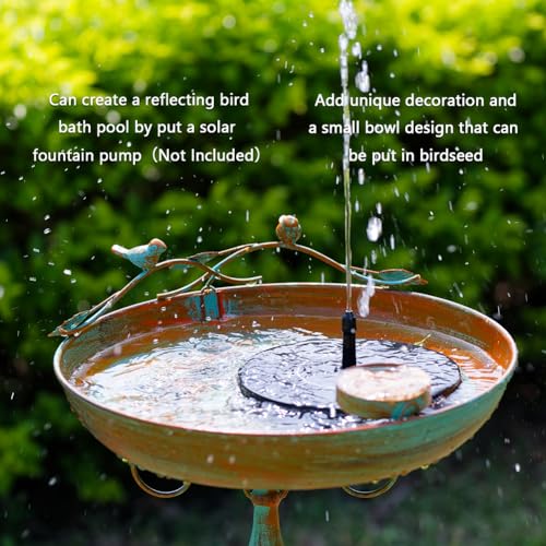 Vintage Metal Bird Bath Bowl with Butterfly Pattern for Garden B871