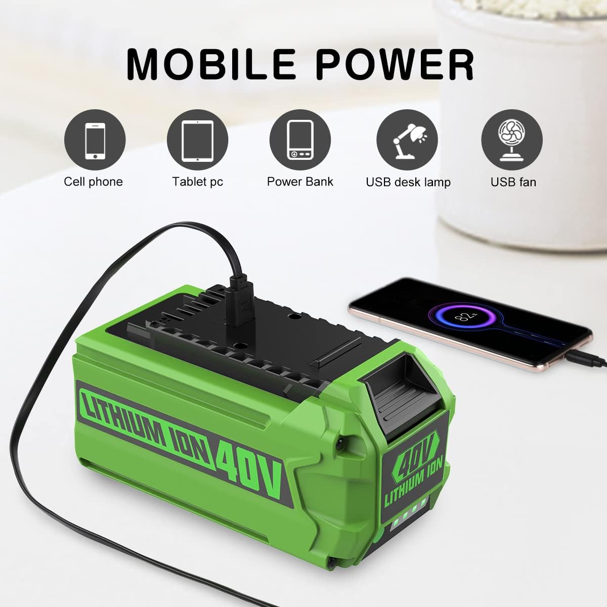6.5Ah 40V Battery Replacement for Greenworks 40V Tools S1648