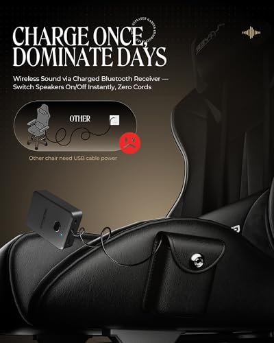 Gaming Chair with Speakers, Footrest, High Back Ergonomic Reclining B51631