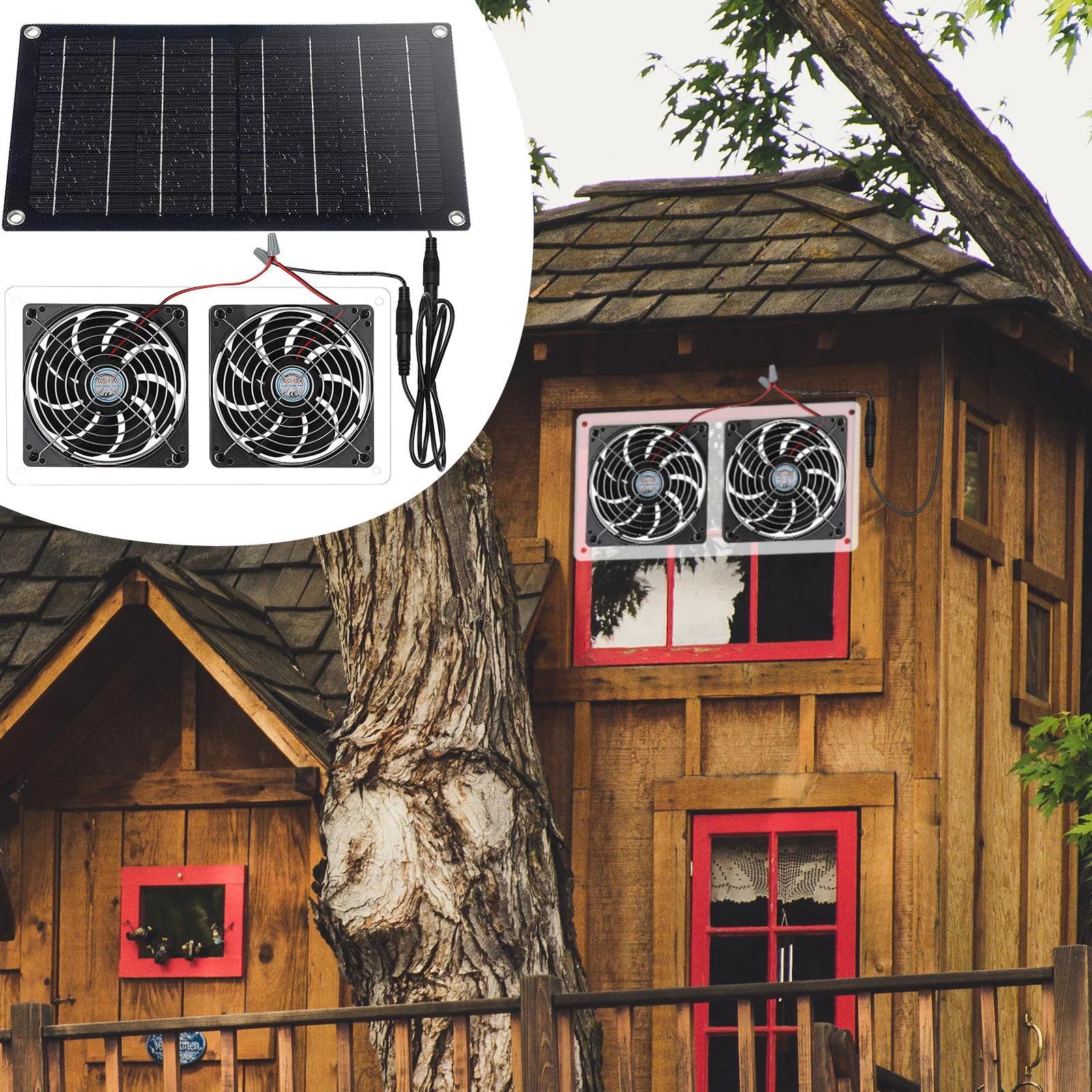 Solar Exhaust Fan for Chicken Coop Greenhouse T2175
