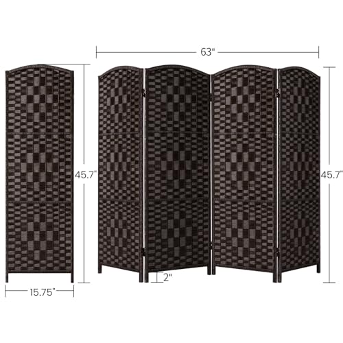 3 Panel Folding Room Divider, Dark Mocha Privacy Screen K453