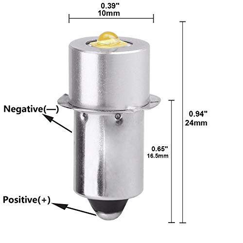 LED Flashlight Bulb DC4-24V for 3-16 C&D Cells, 3W Replacement (1 Pack) K509979