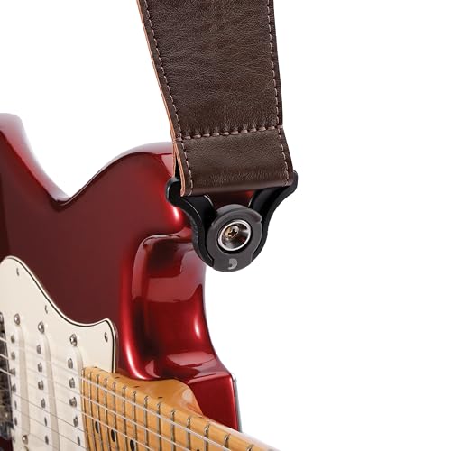 Auto Lock Guitar Strap - Leather - 2.5" Width - Brown G184143
