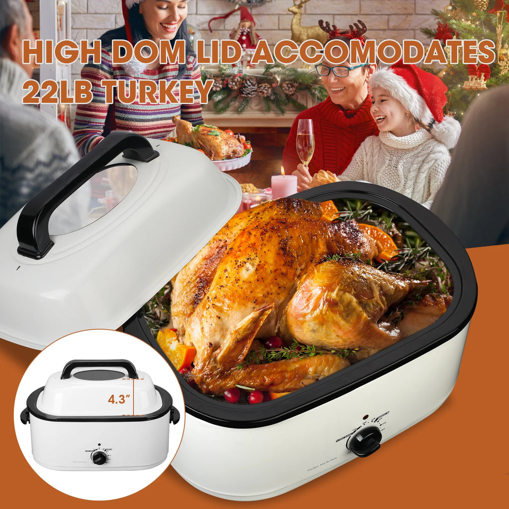 26 Quart Roaster Oven with Self-Basting Lid Removable Pan Stainless Steel R86257