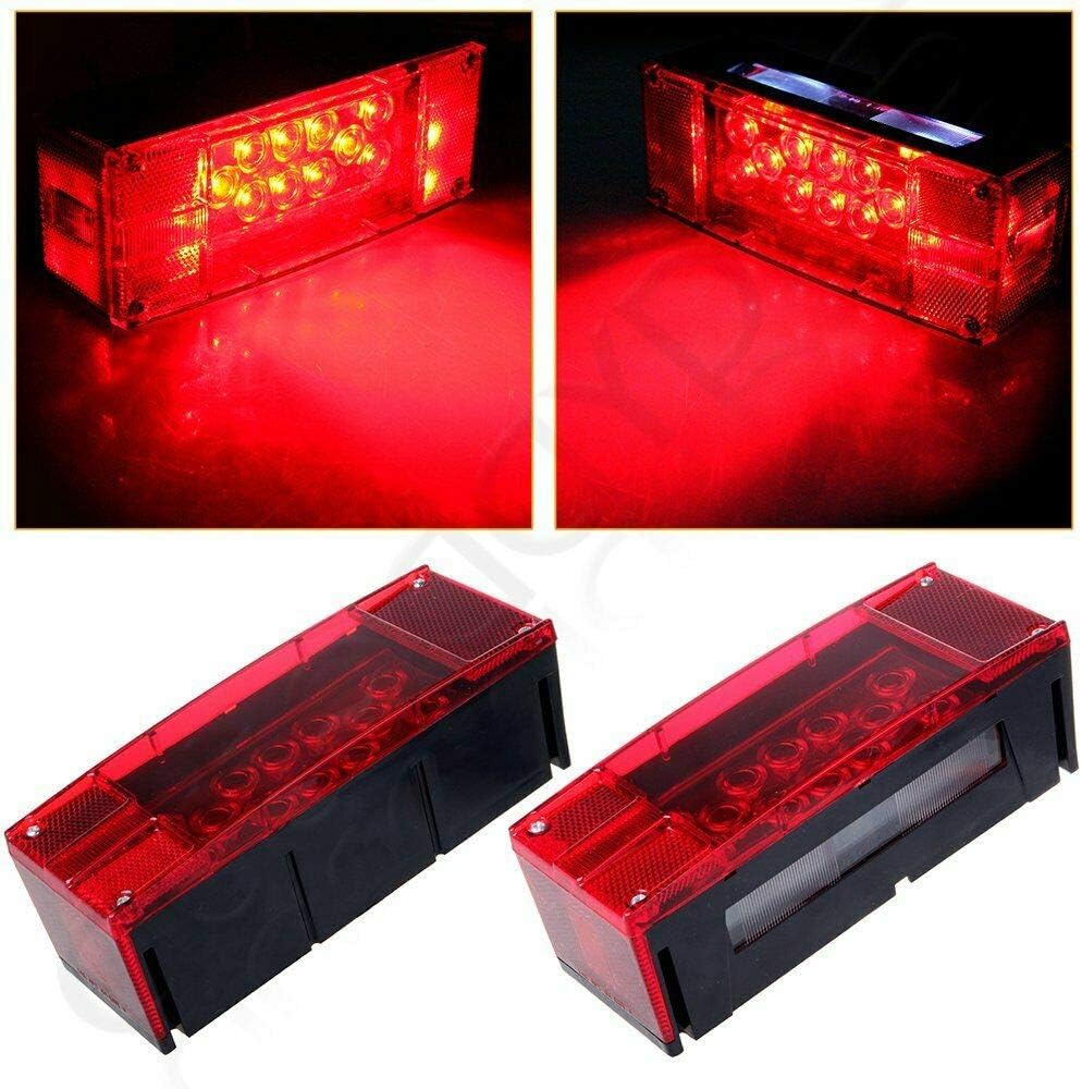 12V LED Submersible Rectangular Trailer Lights, Tail Stop Turn Running Lights, 2PCS Y169