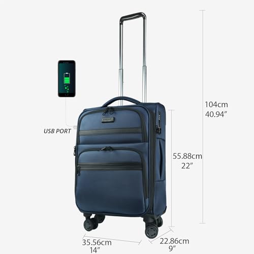 Softside Expandable Carry On Luggage with Spinner Wheels and TSA Lock B846