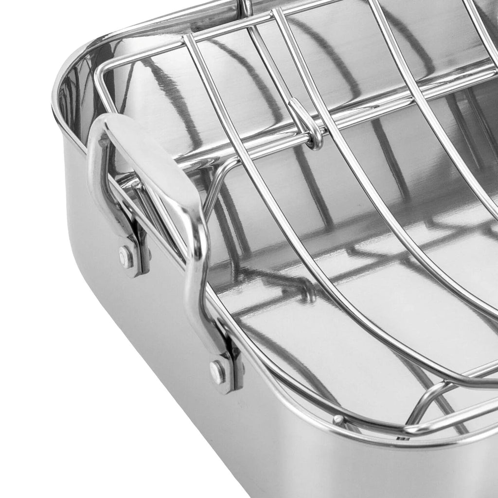 Stainless Steel Roasting Pan with Nonstick Rack, 16.5" x 12" I494